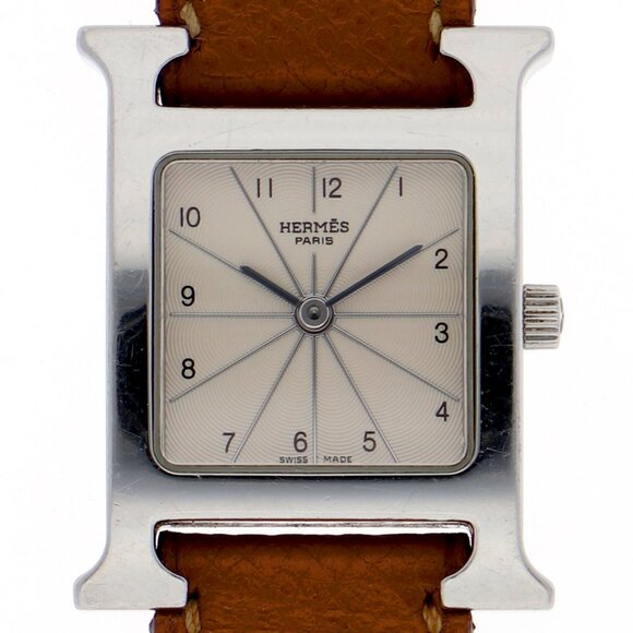 HERMES HH1.210 H Watch Silver SS QZ - Picture 1 of 6